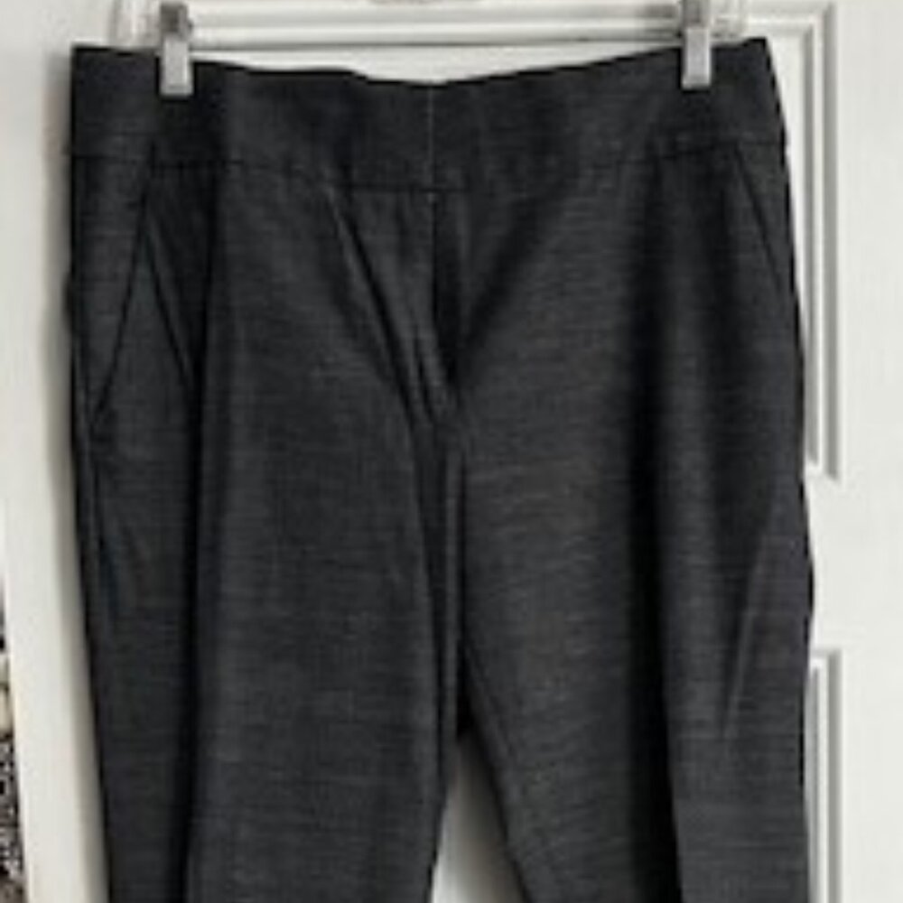 LOFT Marisa Grey Black Trousers, Size 8